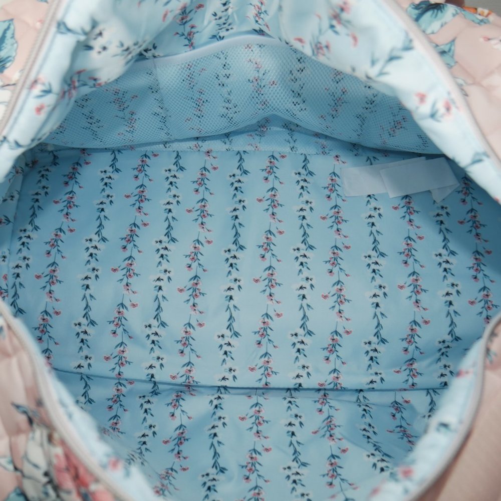 Vera Bradley Peach Blossom Bouquet Large Travel Duffel Bag Weekender Twill NWT - Picture 9 of 12